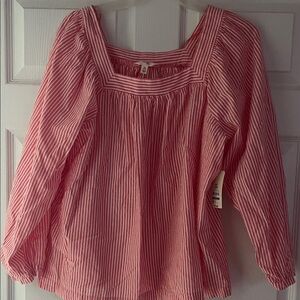 Chic Pink Striped Blouse